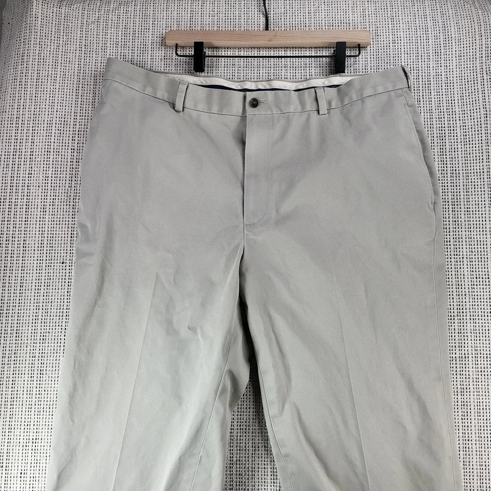 Brooks Brothers Advantage Chino Pants Mens 42x30 Beige Clark Flat Front Cotton